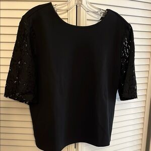 Elegant Black Lace Sleeve Top…LOFT